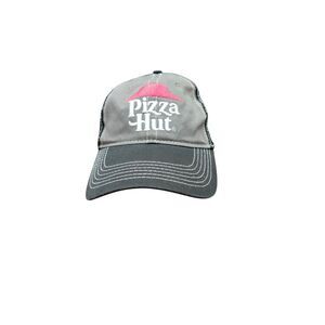 Pizza Hut Hat‎ Cap Unisex Black Strapback Mesh Back Employee Uniform Adjustable